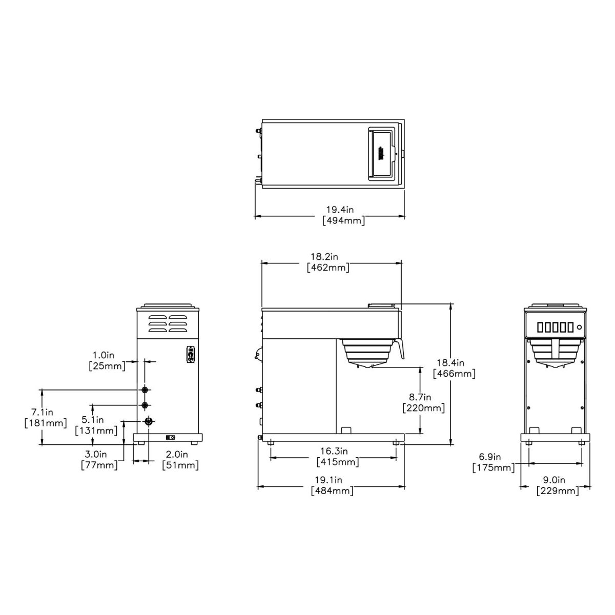 Bunn CW15-TC 120V 15A PO ST PF