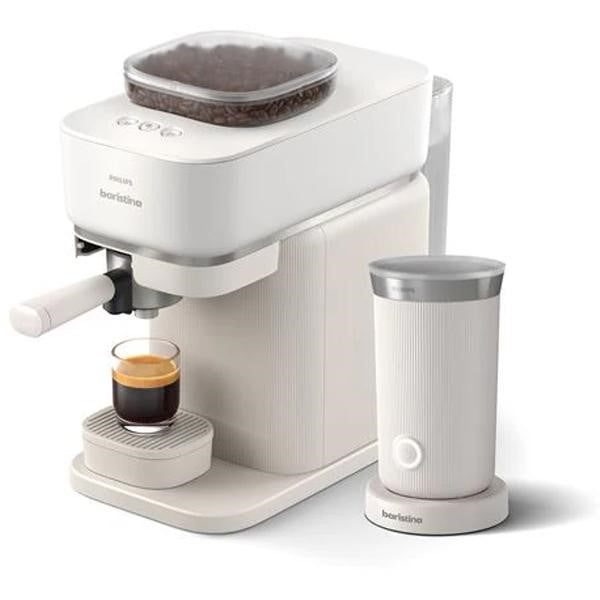PHILIPS Baristina Espresso Machine Combo with Milk Frother - White