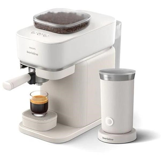 PHILIPS Baristina Espresso Machine Combo with Milk Frother - White