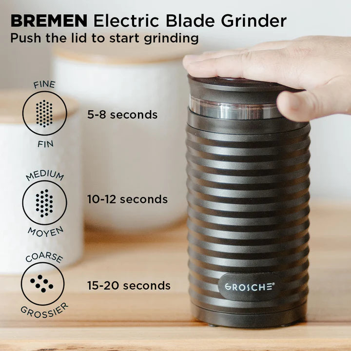 GROSCHE BREMEN Blade Electric Coffee Grinder, Stainless Steel Blades