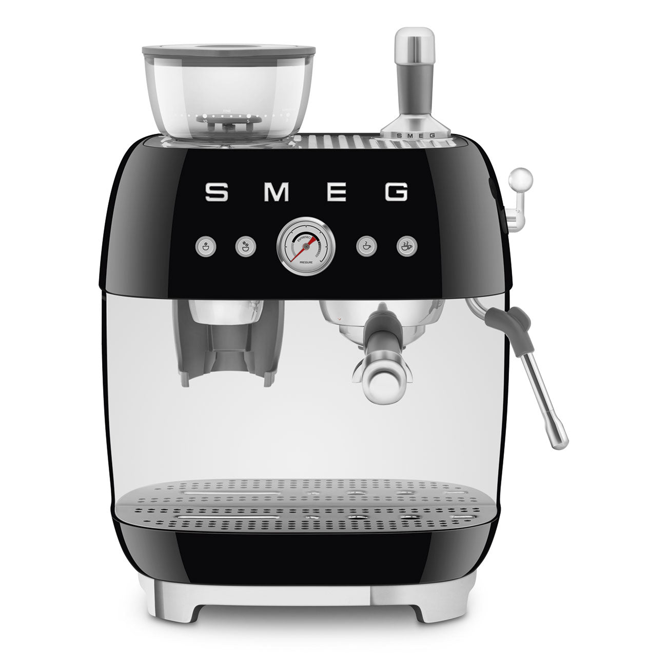 SMEG EGF03 Espresso Coffee Machine with Built-In Grinder - Black