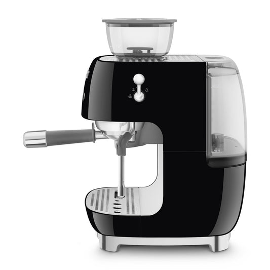 SMEG EGF03 Espresso Coffee Machine with Built-In Grinder - Black