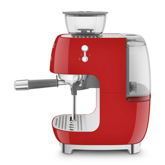 SMEG EGF03 Espresso Coffee Machine with Built-In Grinder - Red