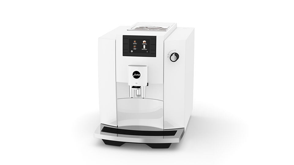 White coffee machine on a white background