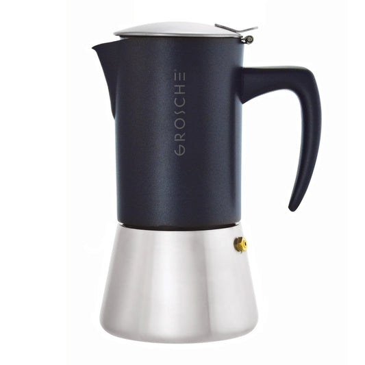 GROSCHE Milano Steel Black Moka Pot