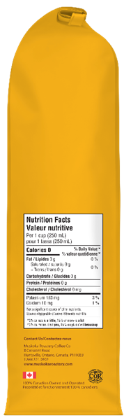 Muskoka So Bright Nutrition Facts