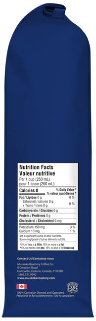 Muskoka Too Dark Nutrition Facts