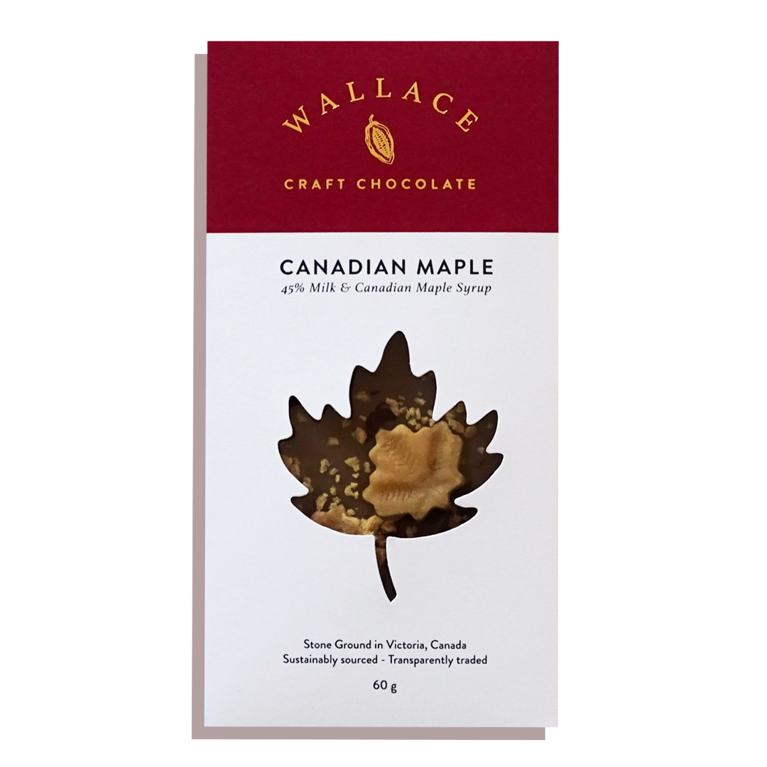 WALLACE CRAFT CHOCOLATE - Canadian Maple & Milk Chocolate Bar