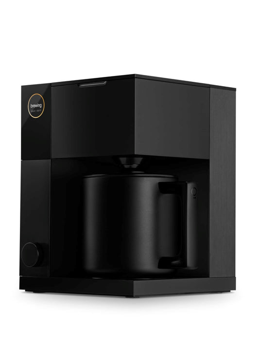 Black Aiden coffee machine on a white background