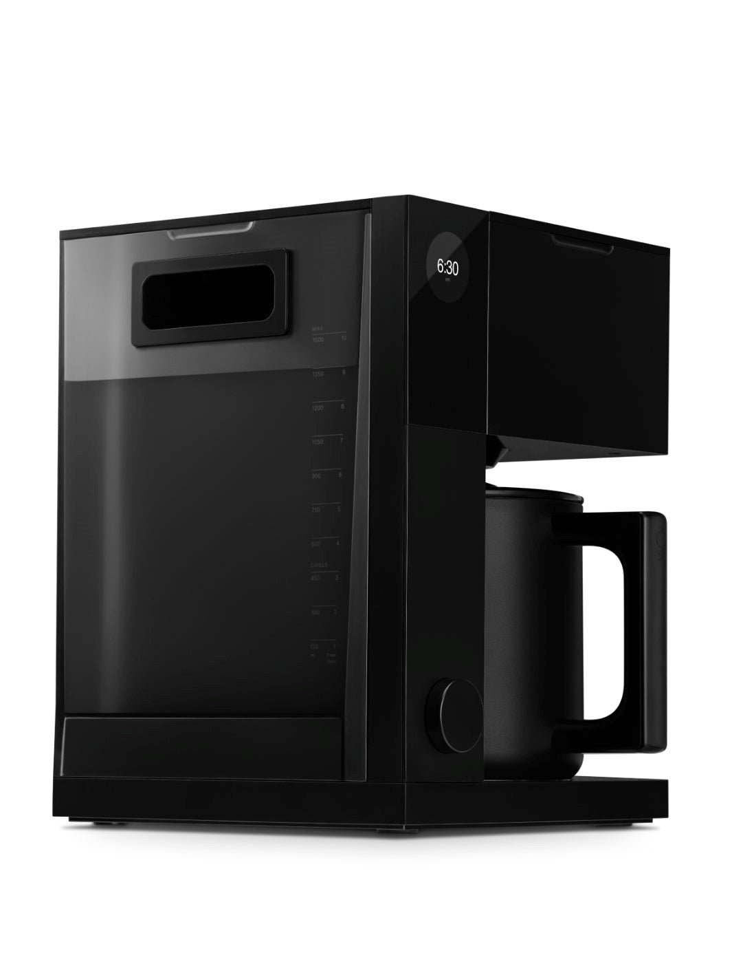 Black Aiden coffee machine on a white background