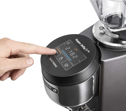 Mazzer Super Jolly V Up espresso grinder touch screen display