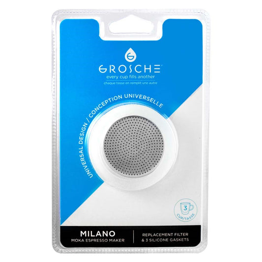 GROSCHE Replacement Silicon Gaskets & Filter for Moka Pot
