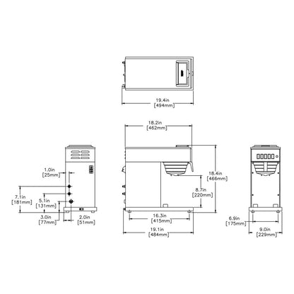 Bunn CW15-TC 120V 15A PO ST PF