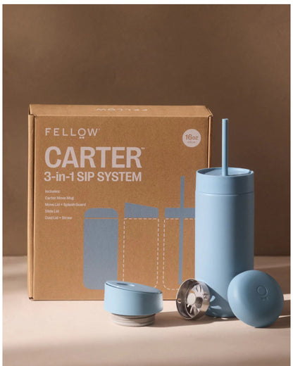 FELLOW Carter 3-in-1 Sip System [16oz/474ml] - Hazy Blue