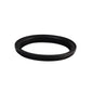 Black rubber gasket on a white background