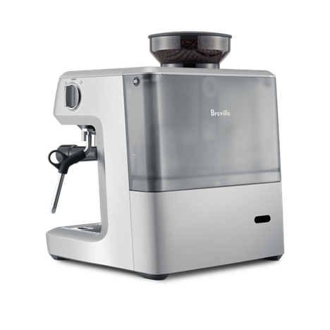 Breville Barista Express espresso machine on a white background back view