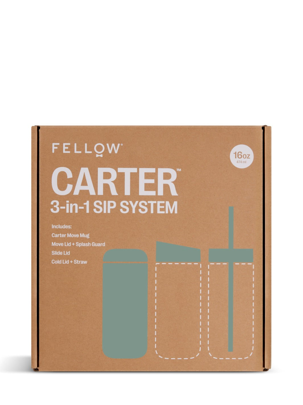 Fellow Carter 3-in-1 Sip System packaging on a white background