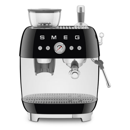 SMEG EGF03 Espresso Coffee Machine with Built-In Grinder - Black