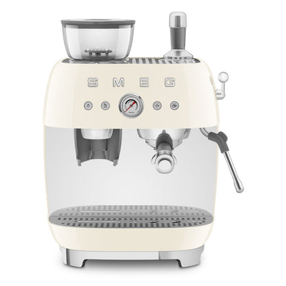 SMEG EGF03 Espresso Coffee Machine with Built-In Grinder - Cream