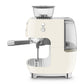 SMEG EGF03 Espresso Coffee Machine with Built-In Grinder - Cream