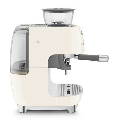 SMEG EGF03 Espresso Coffee Machine with Built-In Grinder - Cream
