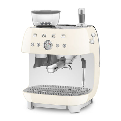 SMEG EGF03 Espresso Coffee Machine with Built-In Grinder - Cream