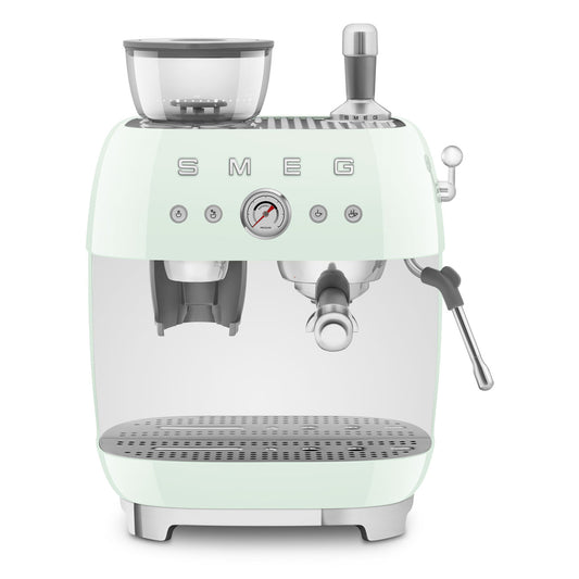 SMEG EGF03 Espresso Coffee Machine with Built-In Grinder - Pastel Green