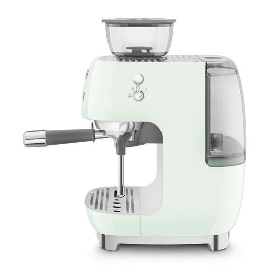 SMEG EGF03 Espresso Coffee Machine with Built-In Grinder - Pastel Green
