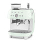 SMEG EGF03 Espresso Coffee Machine with Built-In Grinder - Pastel Green