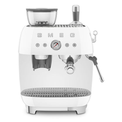 SMEG EGF03 Espresso Coffee Machine with Built-In Grinder - White