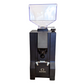 Black Eureka Mignon Silenzio coffee grinder with clear container on a white background