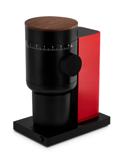 FELLOW Opus 2 All-Purpose Coffee Grinder - Cherry Red & Walnut