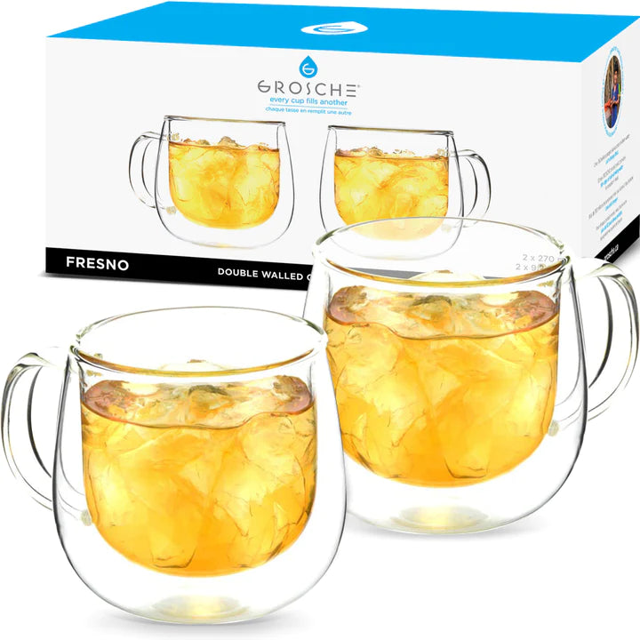 GROSCHE Fresno Double Walled Glass Mugs [270ml]