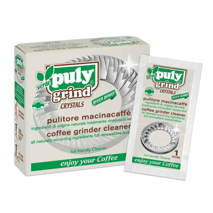 Puly Grind Crystals (10x15g) Green Powder - Coffee Grinder Cleaner