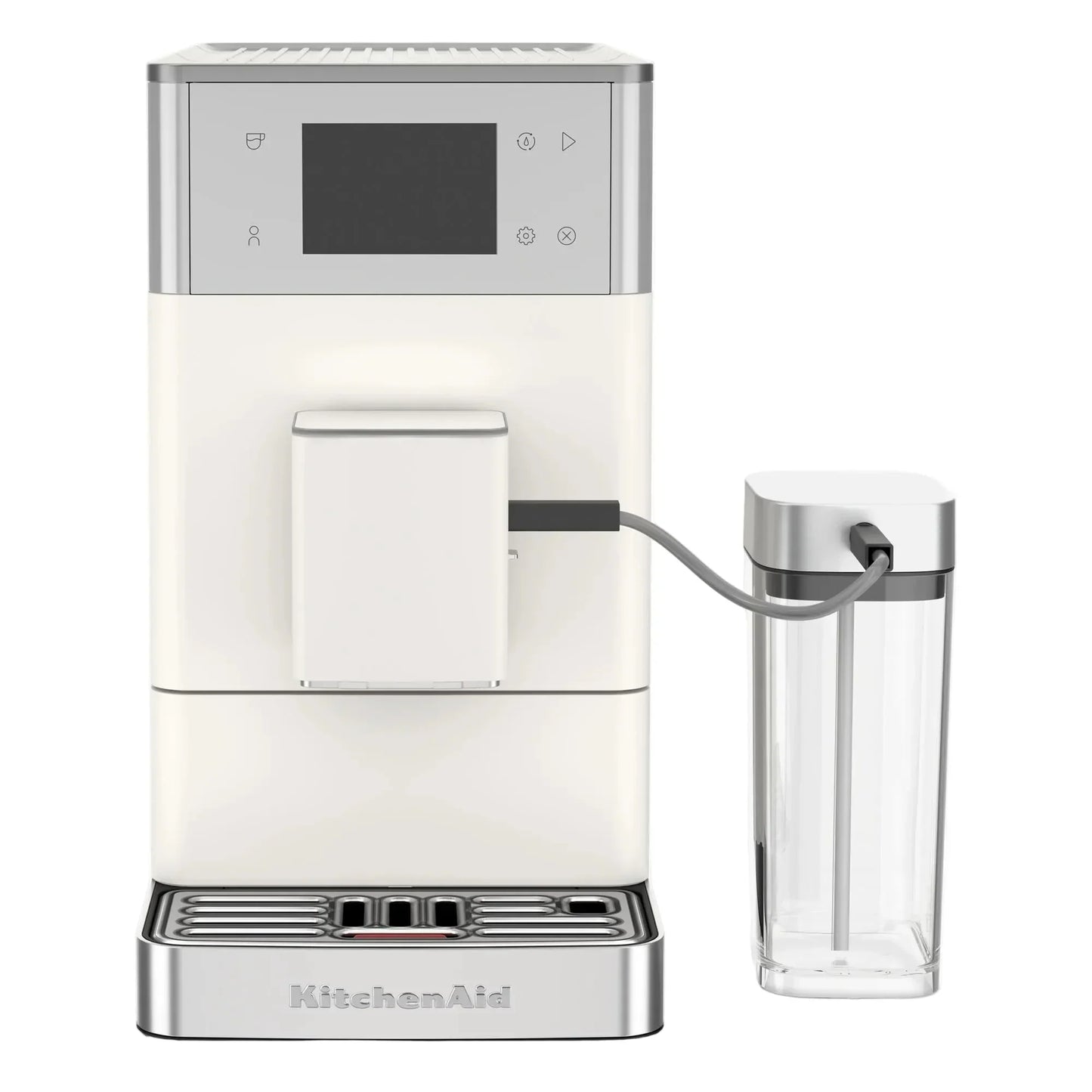 KitchenAid coffee machine with a clear carafe on a white background