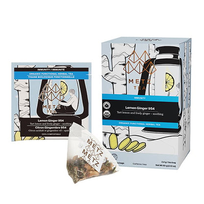 Metz Tea packaging including a box and a tea bag on a white background