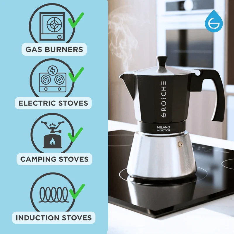 GROSCHE Milano Induction Moka Pot [9 Cup]
