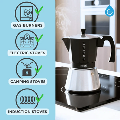 GROSCHE Milano Induction Moka Pot [9 Cup]