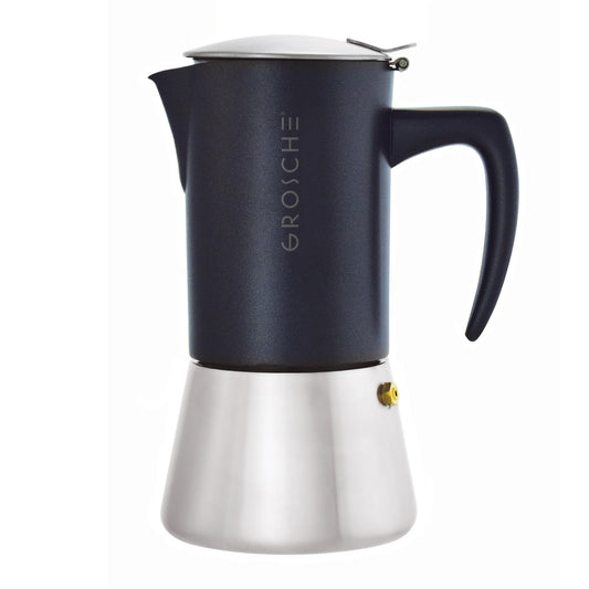 GROSCHE Milano Steel Black Moka Pot