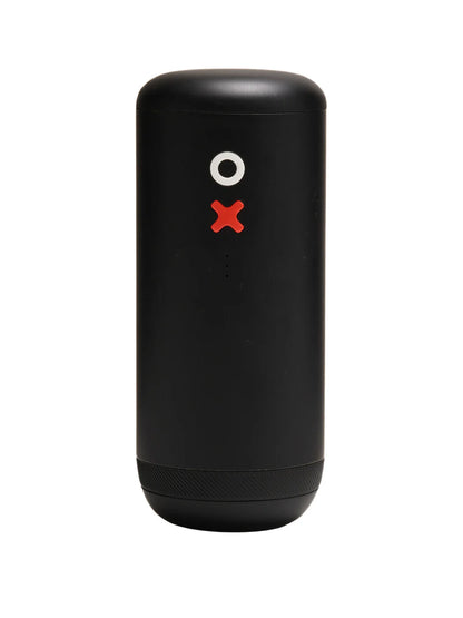 Black cylindrical device with a white circle and red 'X' on a white background