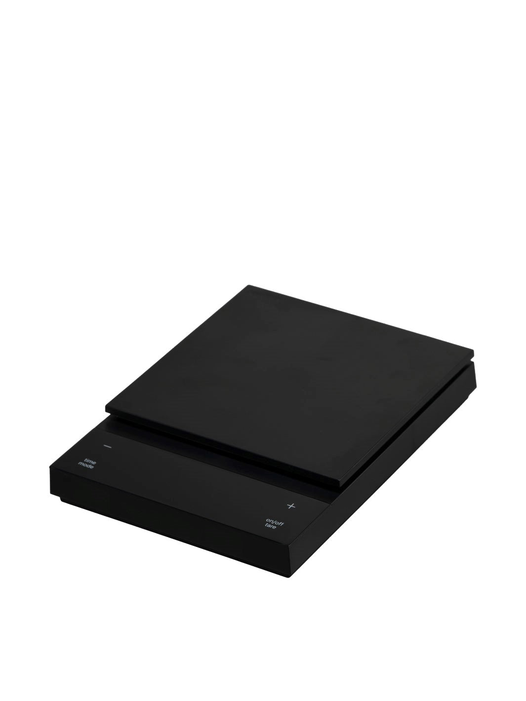 Black Hario coffee scale on a white background
