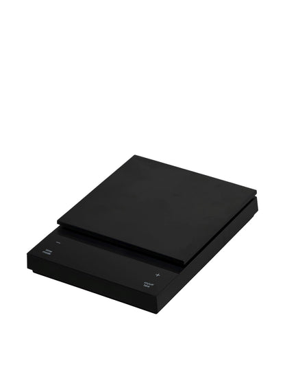 Black Hario coffee scale on a white background
