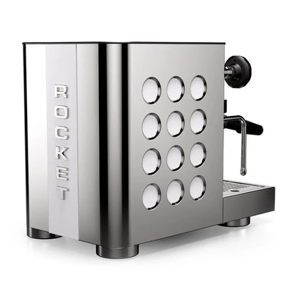 Espresso machine with 'Rocket' branding on a white background