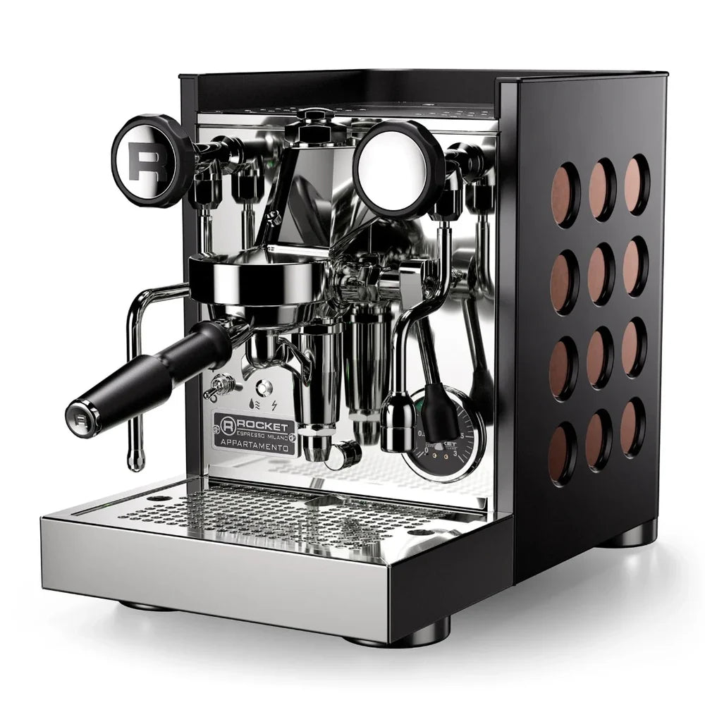 Rocket Appartamento TCA Black Copper Front view of Espresso machine