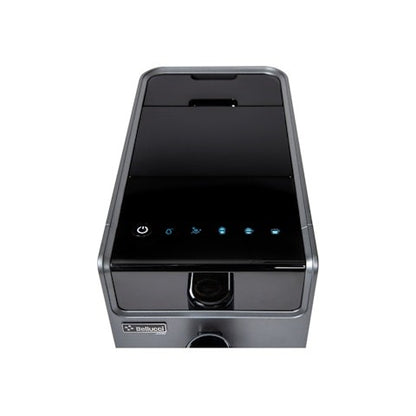 Fully automatic espresso machine menu option buttons lit