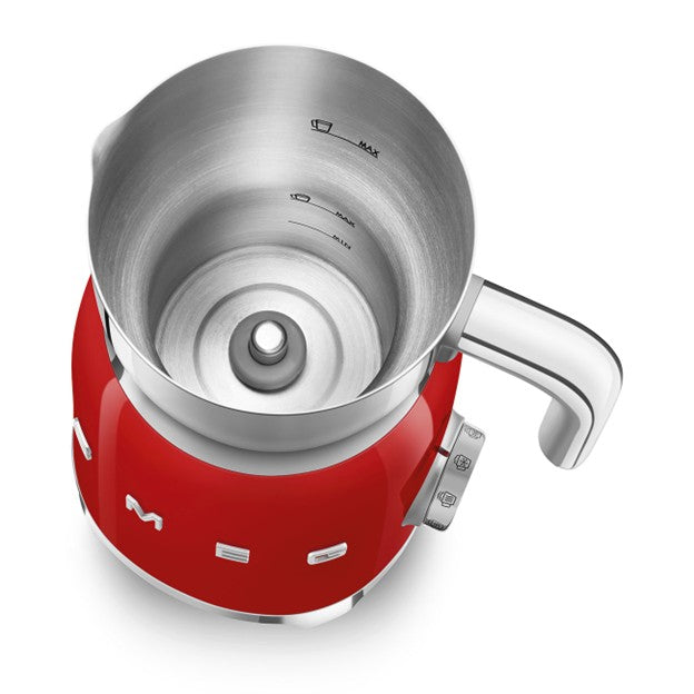 Red and silver Smeg mlk frother