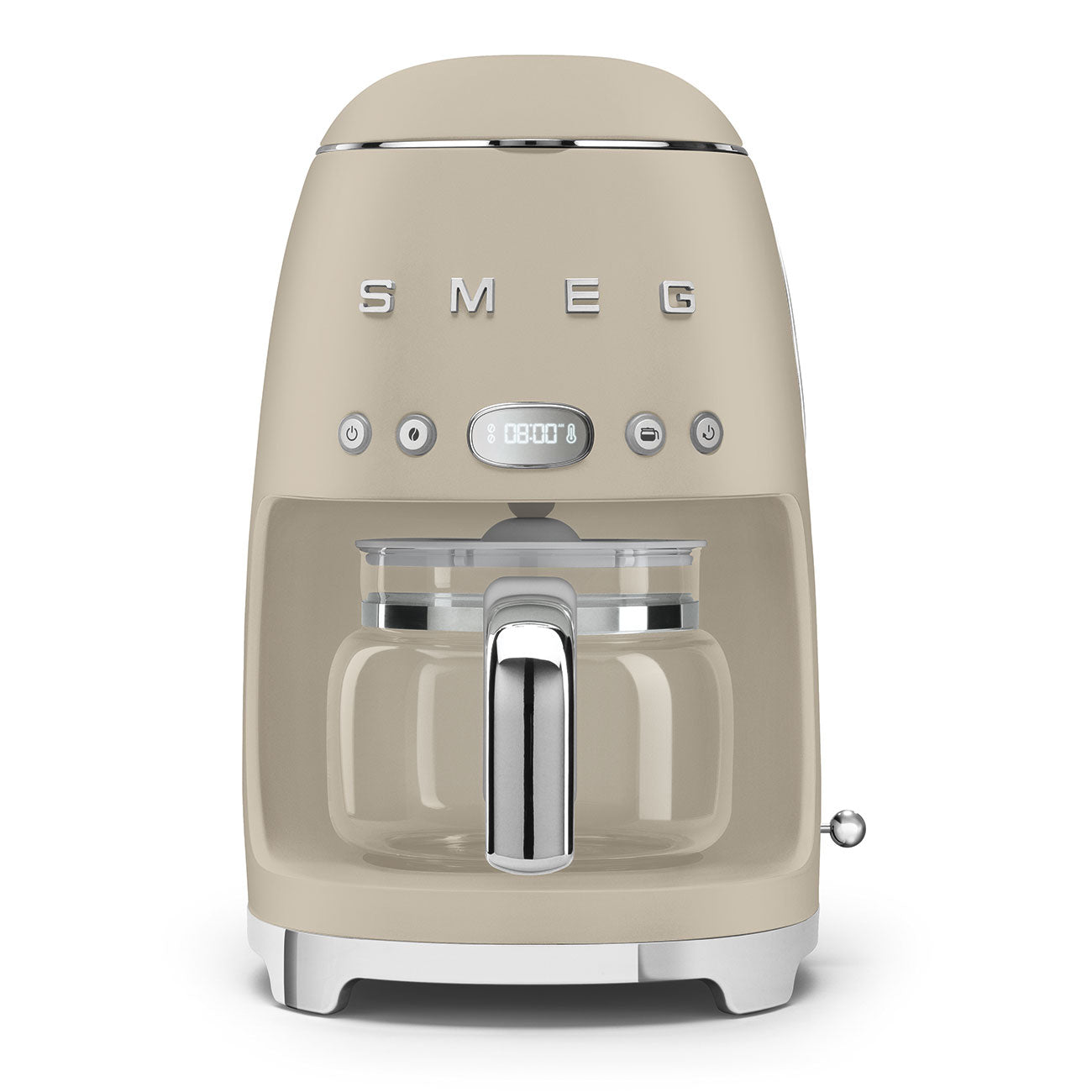 Beige Smeg coffee machine on a white background