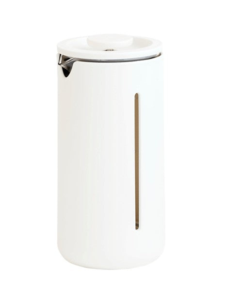 White French press on a white background