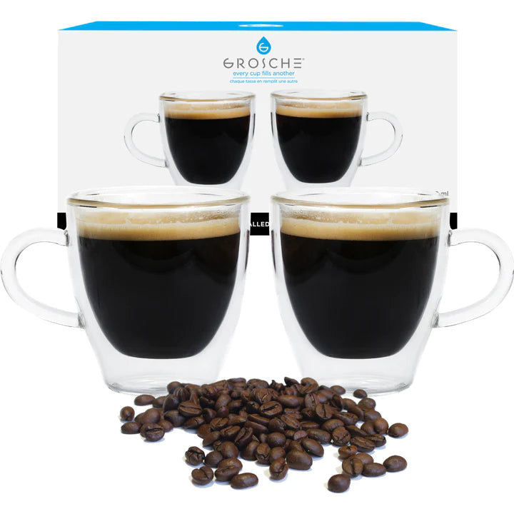 GROSCHE TURIN Double Walled Espresso Cups - 2 x 70ml/2.4 fl. oz
