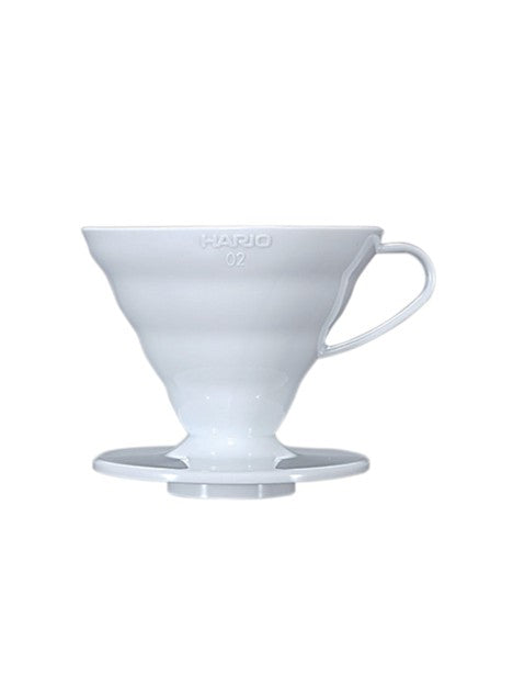 White coffee dripper on a white background